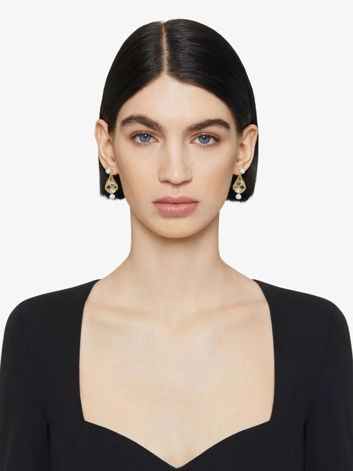 Pearling Earrings In Metal With Pearls And Crystals Transparentgolden Women Givenchy Jewelry