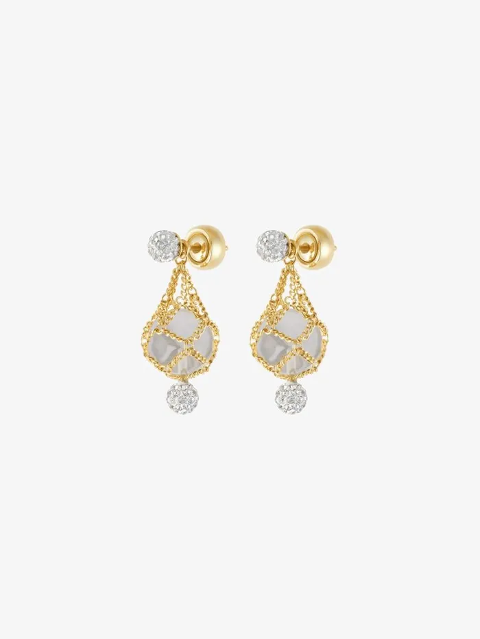 Pearling Earrings In Metal With Pearls And Crystals Transparentgolden Women Givenchy Jewelry