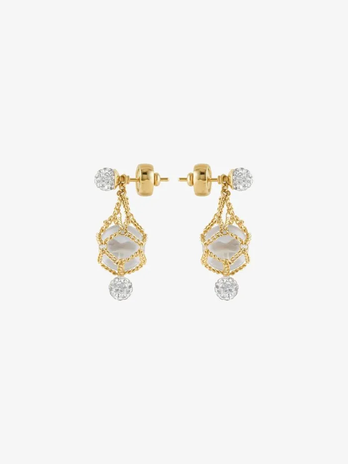 Pearling Earrings In Metal With Pearls And Crystals Transparentgolden Women Givenchy Jewelry