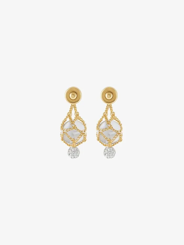 Pearling Earrings In Metal With Pearls And Crystals Transparentgolden Women Givenchy Jewelry