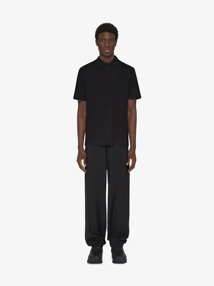 Polo In Cotton With 4g Detail Black Men Givenchy TShirts