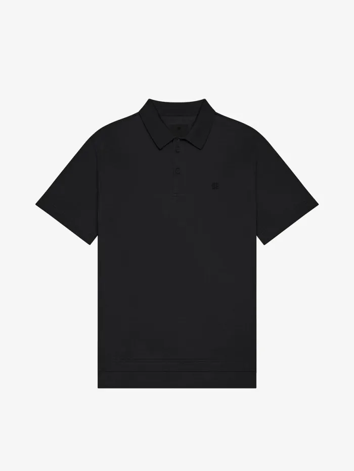 Polo In Cotton With 4g Detail Black Men Givenchy TShirts