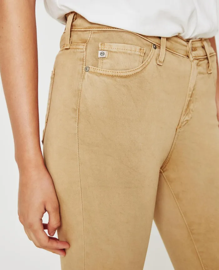 Prima Crop Sulfur Toasted Almond Women AG Jeans Pants Prima Crop Sulfur Toasted Almond Women AG Jeans Pants