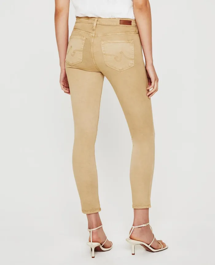 Prima Crop Sulfur Toasted Almond Women AG Jeans Pants Prima Crop Sulfur Toasted Almond Women AG Jeans Pants