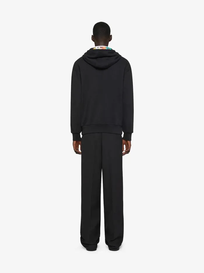 Psychedelic Boxy Fit Hoodie In Fleece Black Men Givenchy Sweatshirts and Hoodies