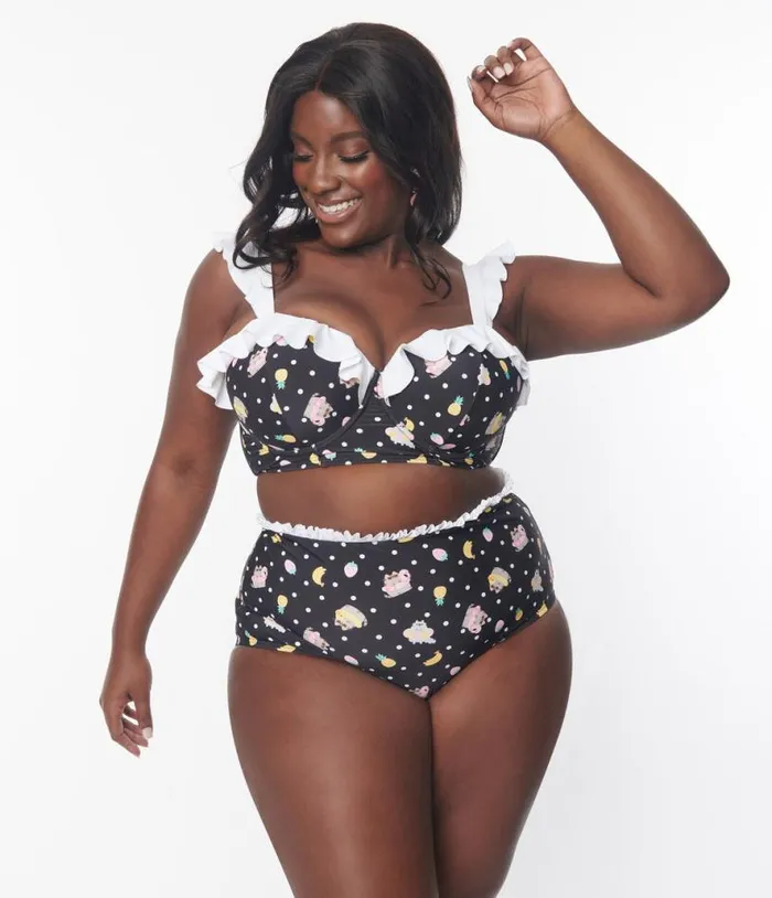 Pusheen X Plus Size Pool Time Cape May Swim Bottoms Plus Unique Vintage Two Piece Swim