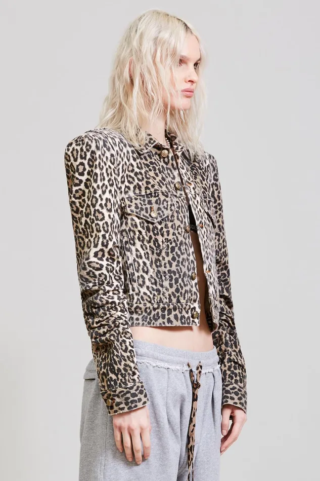 R13 Jackets and Coats Women Kelsey Shirring Jacket 8211 Tyler Leopard