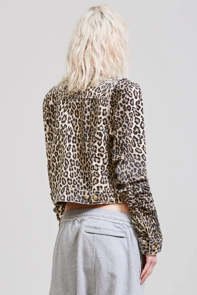 R13 Jackets and Coats Women Kelsey Shirring Jacket 8211 Tyler Leopard