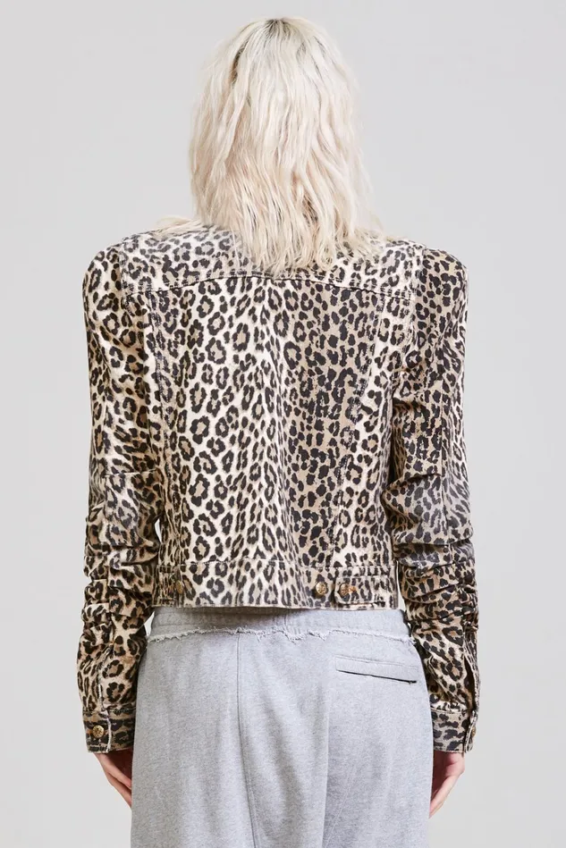 R13 Jackets and Coats Women Kelsey Shirring Jacket 8211 Tyler Leopard