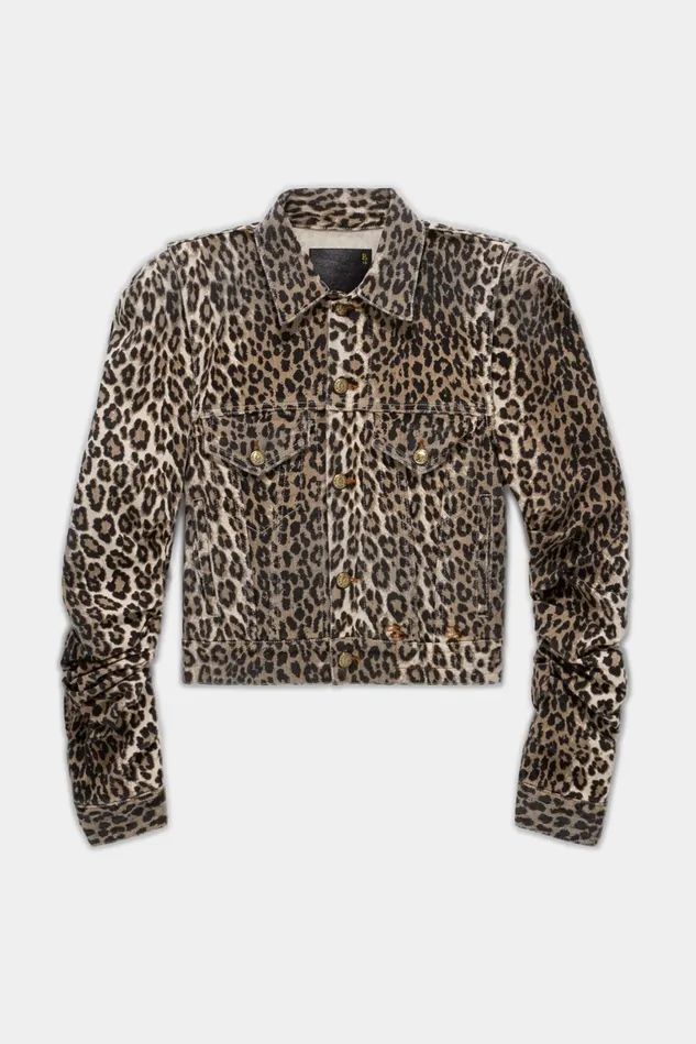R13 Jackets and Coats Women Kelsey Shirring Jacket 8211 Tyler Leopard