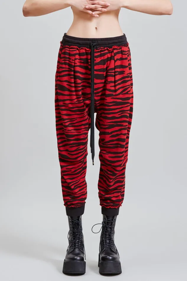 R13 Pants and Skirts Women Harem Sweatpant 8211 Red Zebra