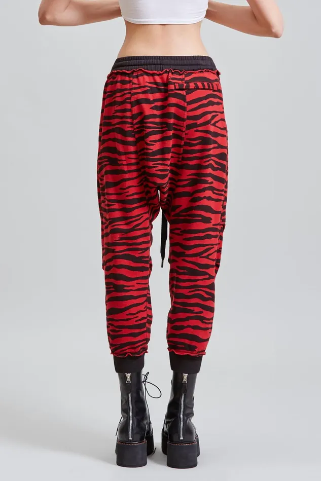R13 Pants and Skirts Women Harem Sweatpant 8211 Red Zebra