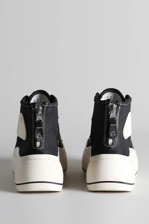 R13 Sneakers Men Double Grommet High Top Sneaker 8211 Black