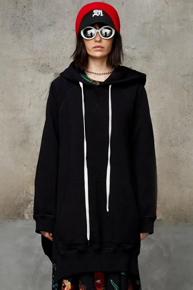 R13 Sweatshirts Women Oversized Hoodie Cape 8211 Black