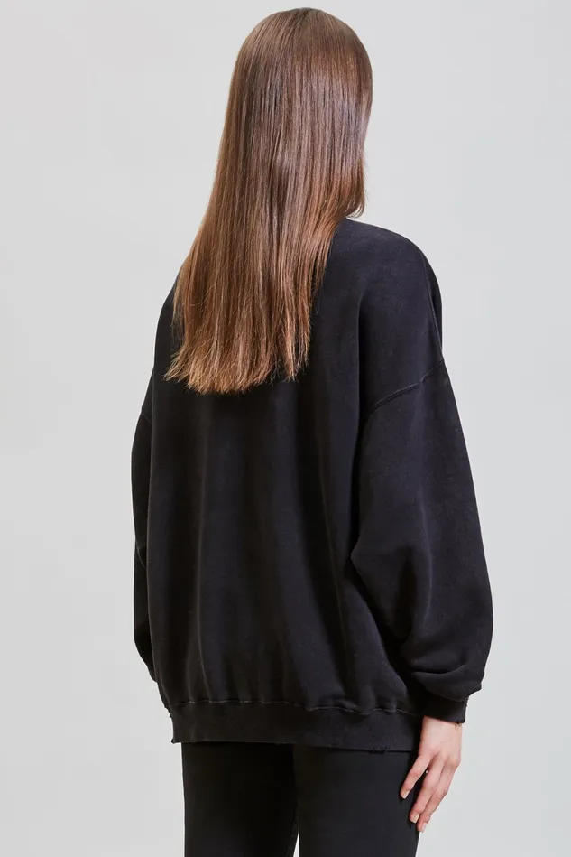 R13 Sweatshirts Women R13 Bling Oversized Crewneck 8211 Acid Black