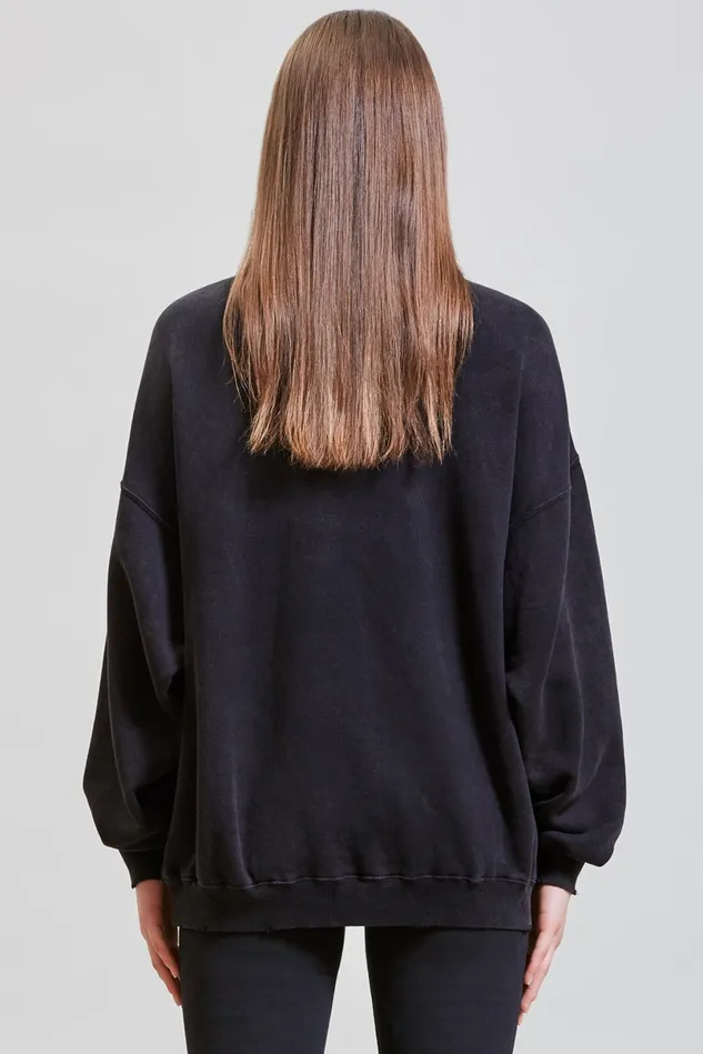 R13 Sweatshirts Women R13 Bling Oversized Crewneck 8211 Acid Black