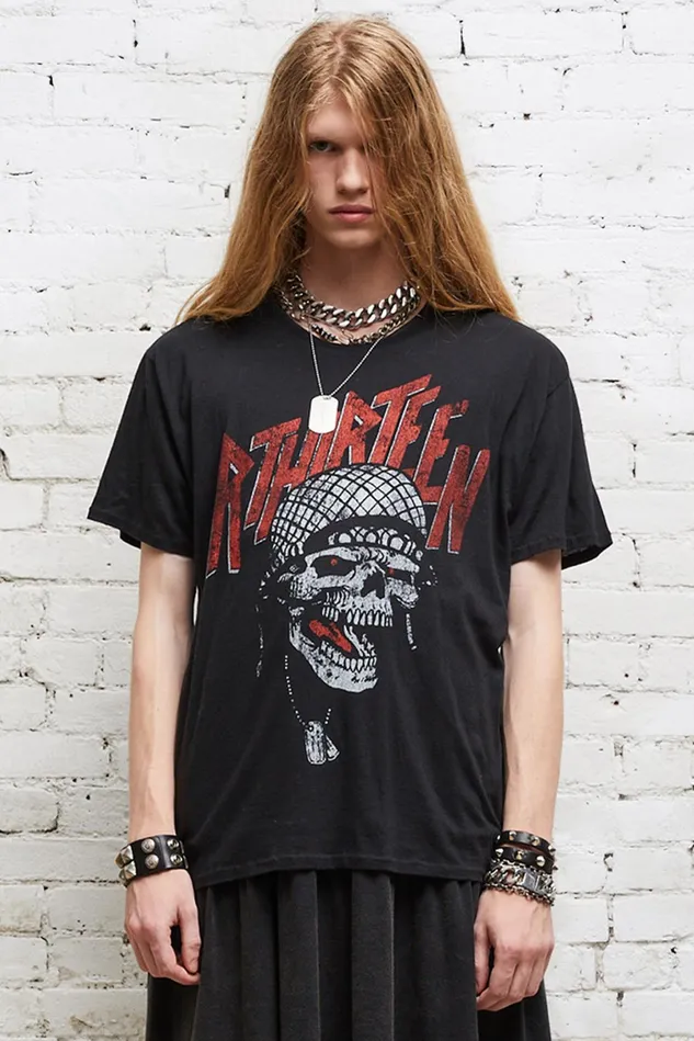 R13 TShirts Men Battle Punk Boy TShirt