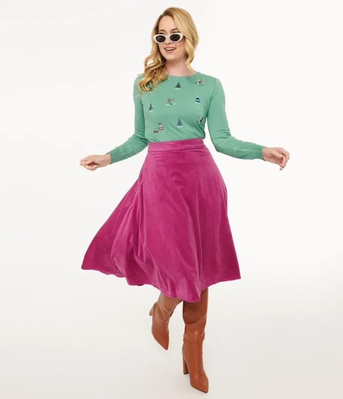 Royal Monk 1950s Purple Velvet Dreams Swing Skirt Clothing Unique Vintage Skirts Royal Monk 1950s Purple Velvet Dreams Swing Skirt Clothing Unique Vintage Skirts