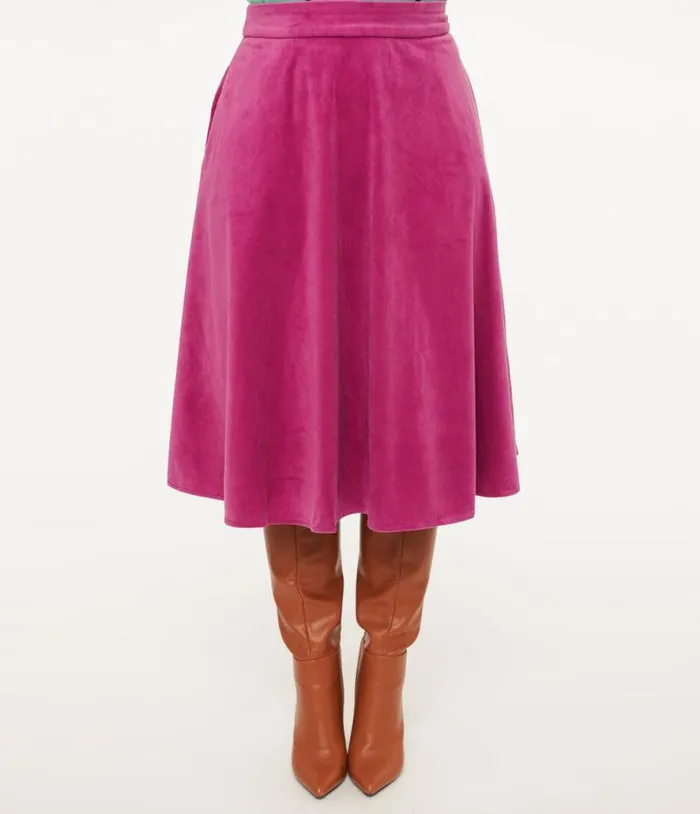 Royal Monk 1950s Purple Velvet Dreams Swing Skirt Clothing Unique Vintage Skirts