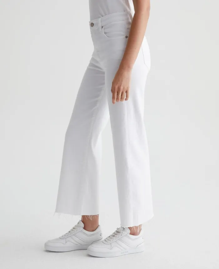 Saige Wide Leg Crop Modern White Women AG Jeans Denim Saige Wide Leg Crop Modern White Women AG Jeans Denim