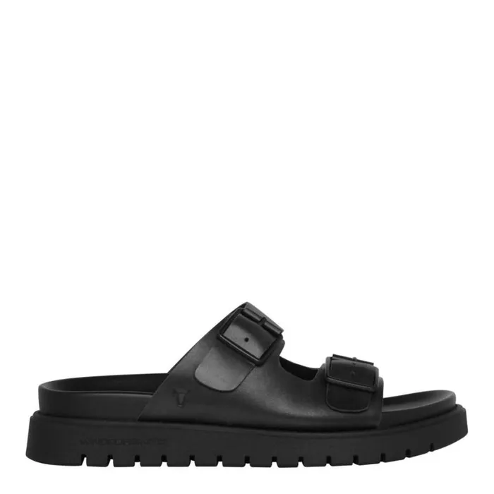 Sandals Men Windsor Smith REIGN BLACK LEATHER SANDALS