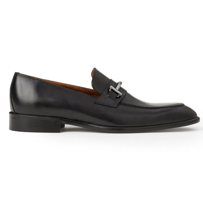 Sante Double Gore Classic Bit Leather LoaferBlack Men Bruno Magli Loafers and Slipons