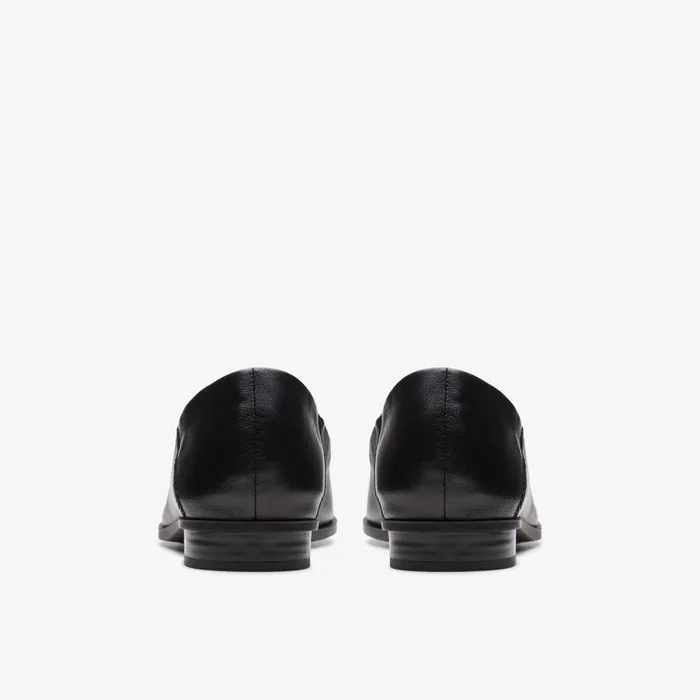 Sarafyna Freva Black Leather Women Clarks SlipOns