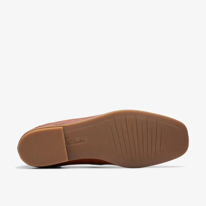 Sarafyna Freva Dark Tan Leather Women Clarks SlipOns