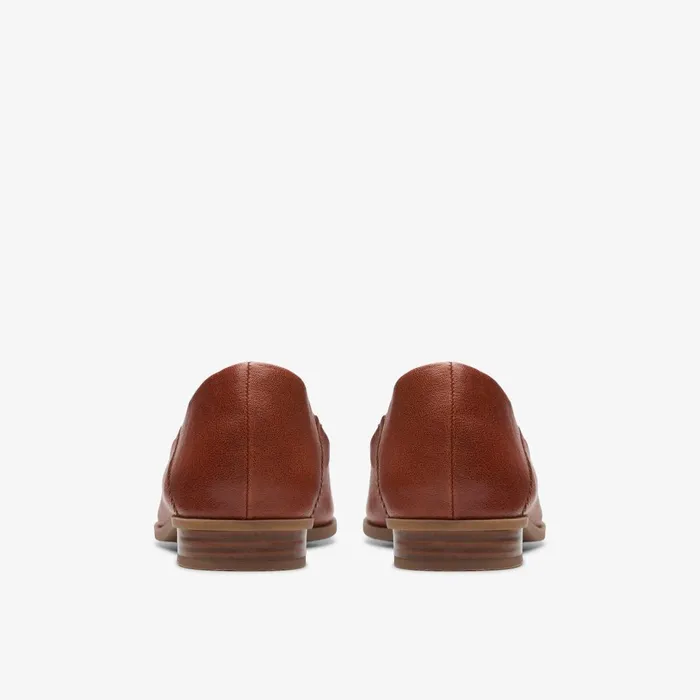 Sarafyna Freva Dark Tan Leather Women Clarks SlipOns