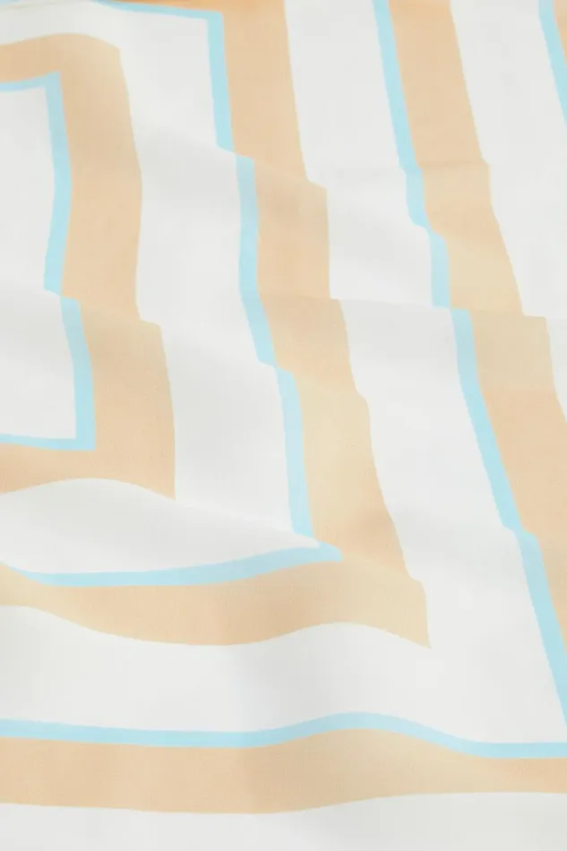 Scarves and Kaftans Woman Seed Heritage Silk Print Square Scarf Soft Wheat