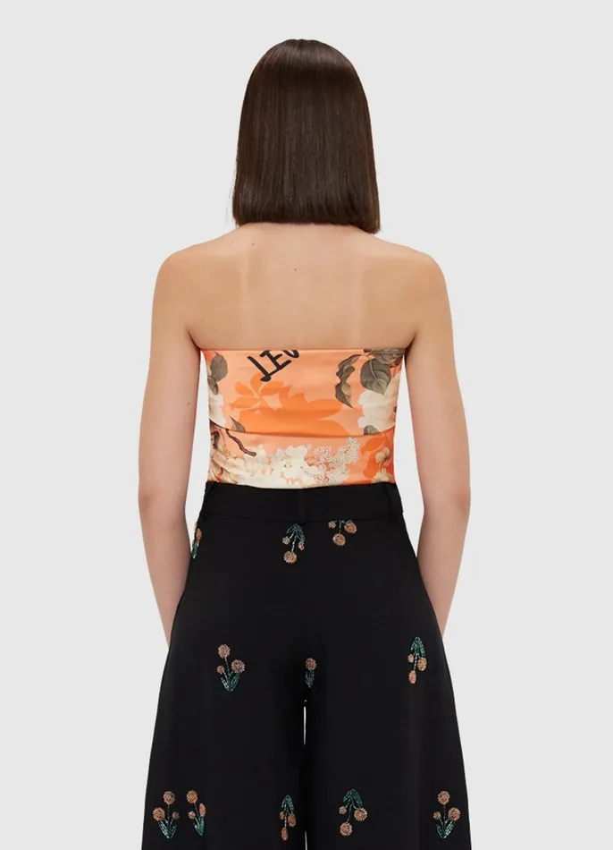 Scarves Women LEO LIN Small Scarf 8211 Hydrangea Print In Tangerine