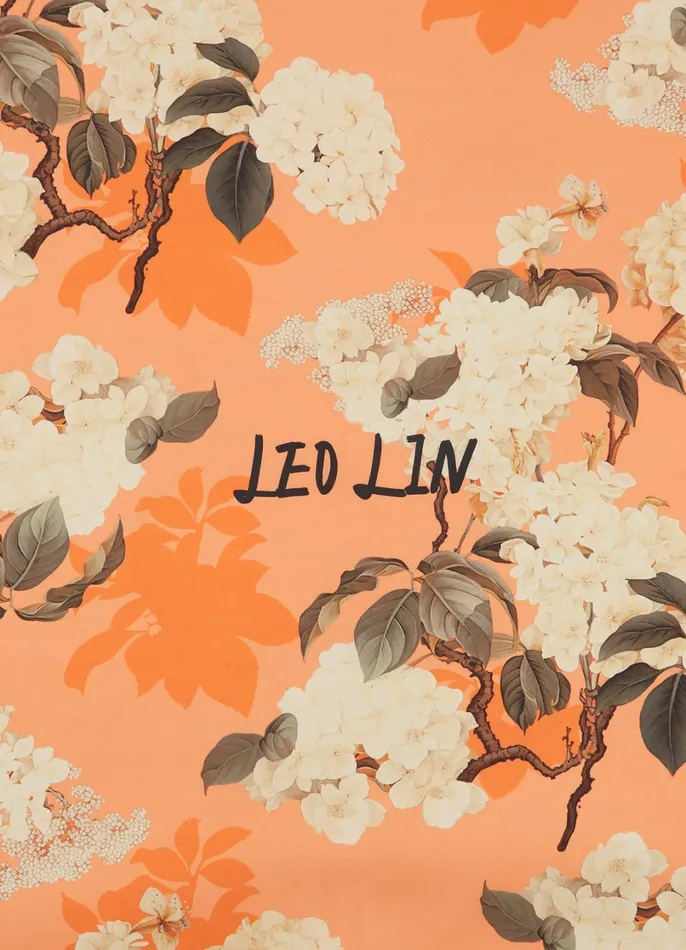 Scarves Women LEO LIN Small Scarf 8211 Hydrangea Print In Tangerine