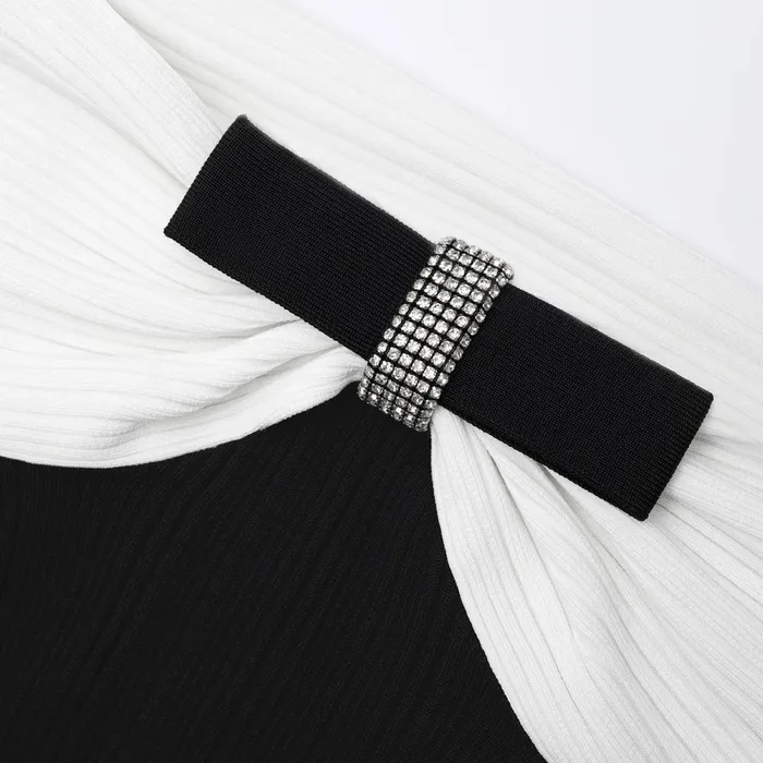 Self Portrait Dresses Black Knit Bow Mini Dress 8211 Women
