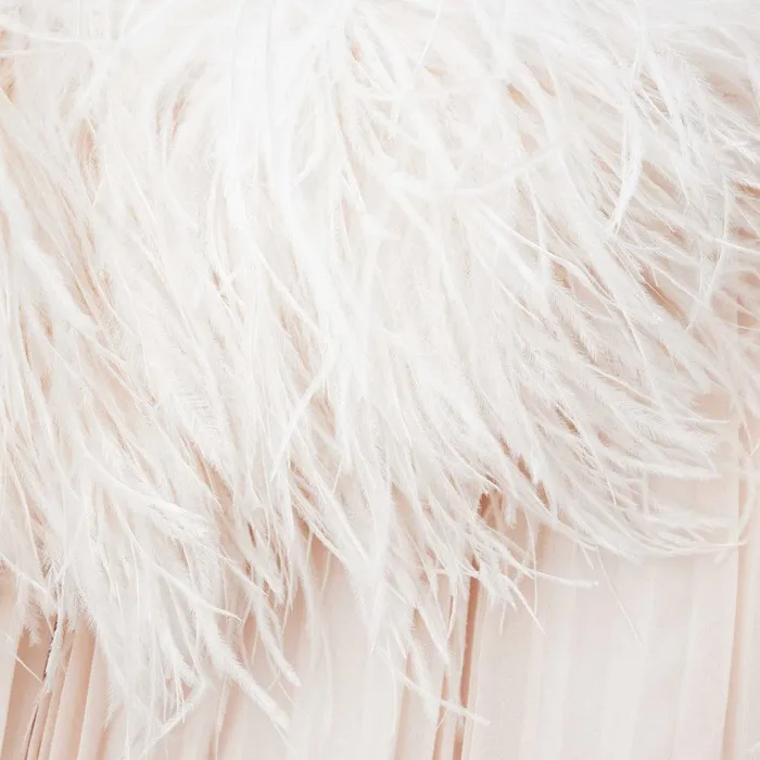 Self Portrait Dresses Cream Chiffon Feather Midi Dress 8211 Women