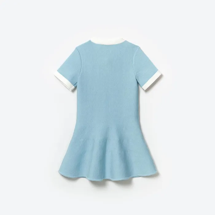 Self Portrait Knitwear Blue Knit Mini Dress 8211 Kids