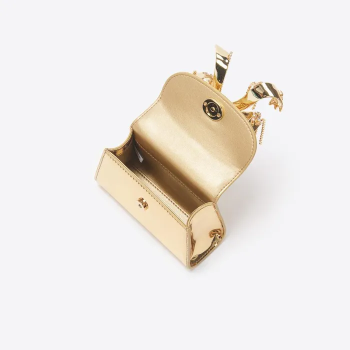 Self Portrait Micro Gold Metallic Micro Bow Bag 8211 Women