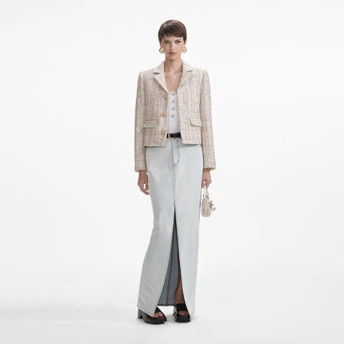 Self Portrait Outerwear Pastel Boucle Jacket 8211 Women