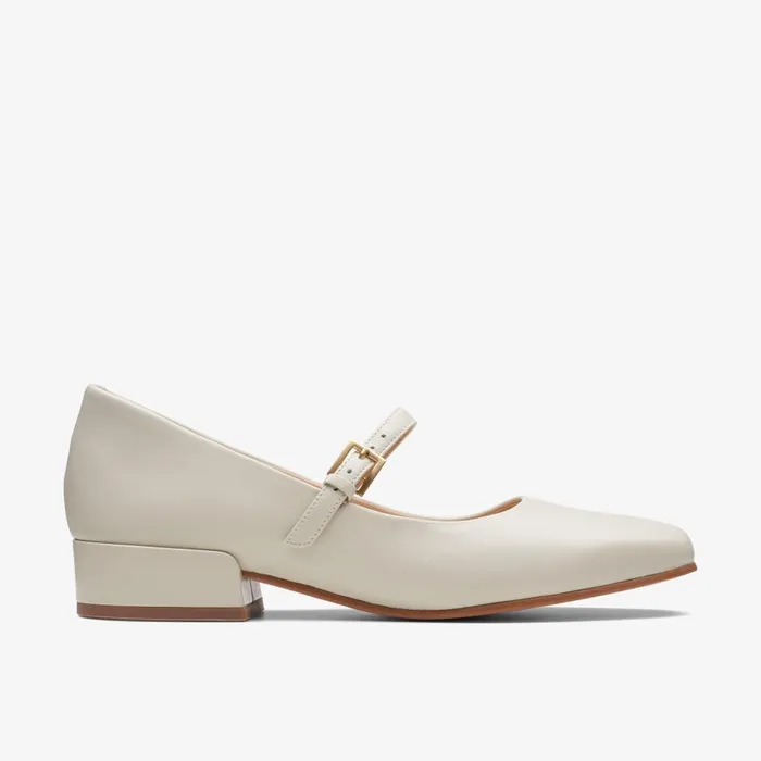 Seren 30 Buckle Ivory Leather Women Clarks Heels and Pumps