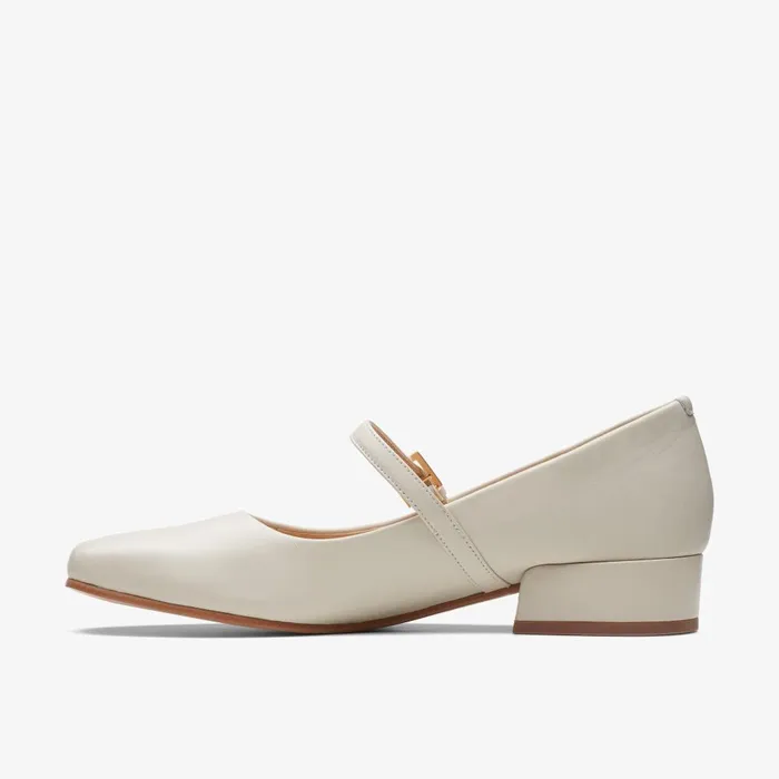 Seren 30 Buckle Ivory Leather Women Clarks Heels and Pumps