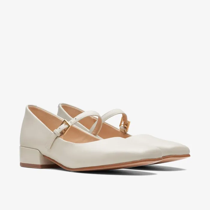 Seren 30 Buckle Ivory Leather Women Clarks Heels and Pumps