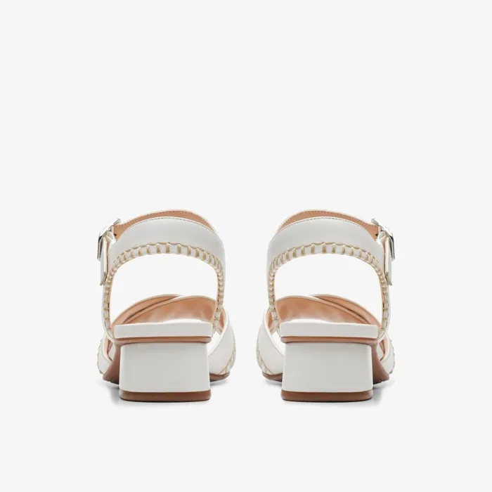 Serina 35 Cross Off White Leather Women Clarks Sandals and Flip Flops