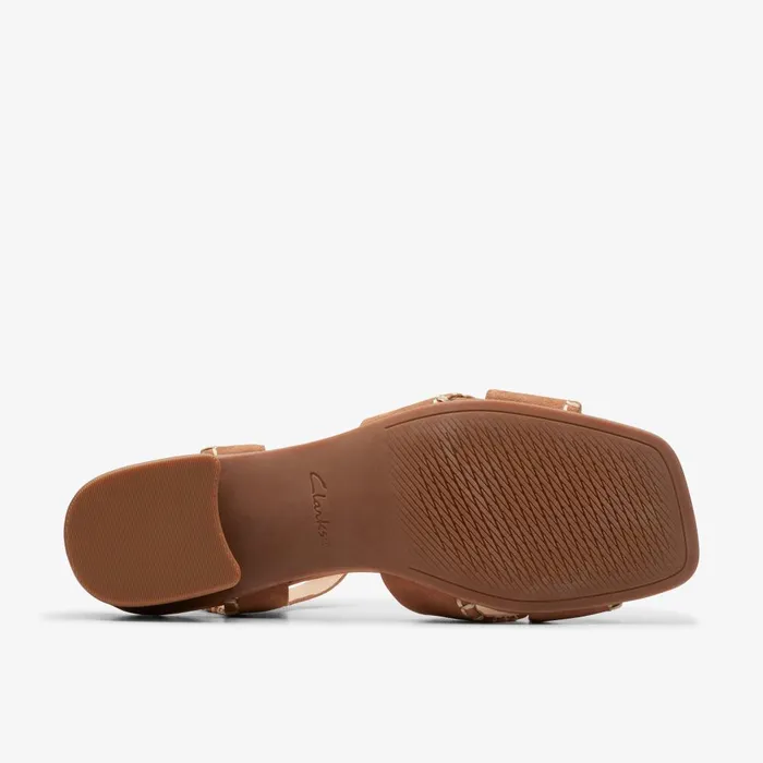 Serina 35 Cross Tan Suede Women Clarks Sandals and Flip Flops