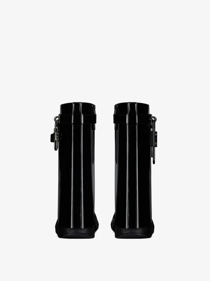 Shark Lock Biker Ankle Boots In Patent Leather Black Women Givenchy Shark Lock