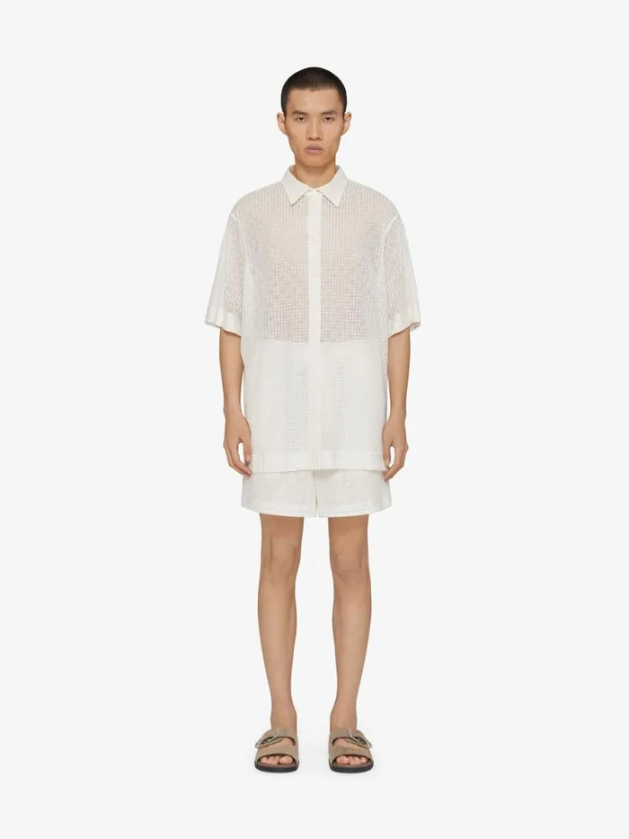 Shirt In 4g Lace Natural Men Givenchy Shirts