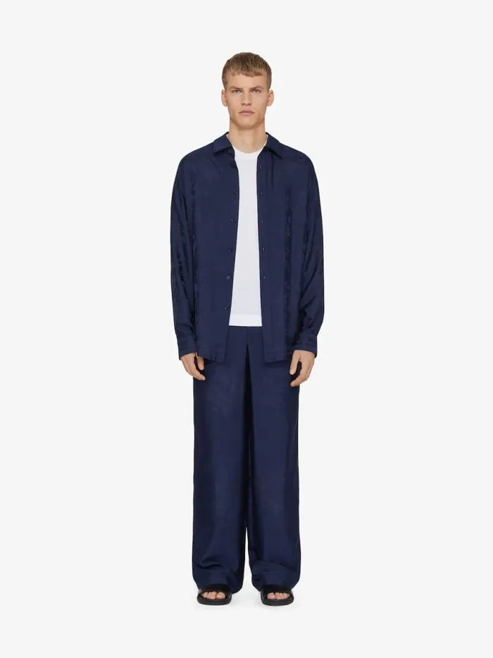 Shirt In Floral Jacquard Navy Men Givenchy Shirts