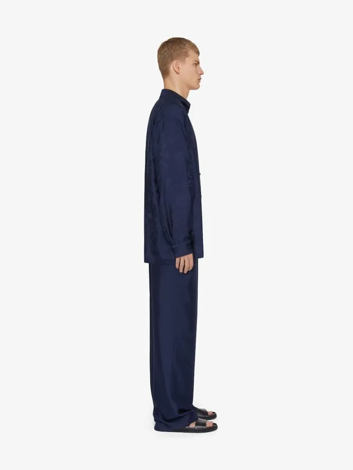 Shirt In Floral Jacquard Navy Men Givenchy Shirts