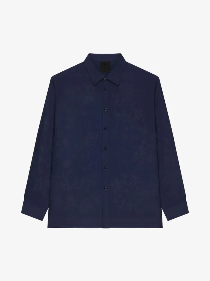 Shirt In Floral Jacquard Navy Men Givenchy Shirts