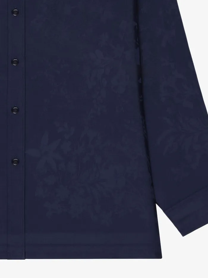 Shirt In Floral Jacquard Navy Men Givenchy Shirts