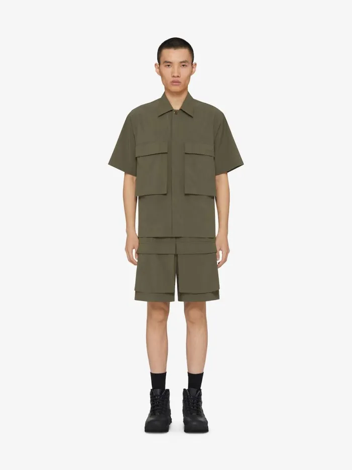 Shirt With Signature Khaki Men Givenchy Shirts