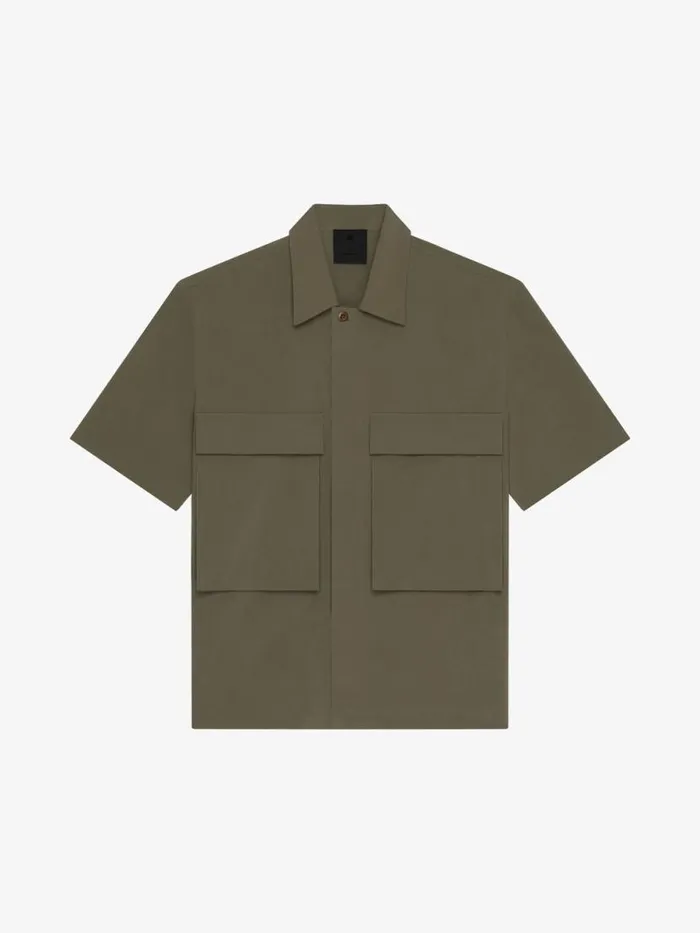 Shirt With Signature Khaki Men Givenchy Shirts